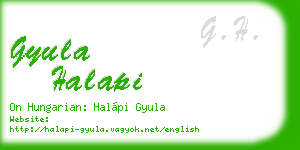 gyula halapi business card