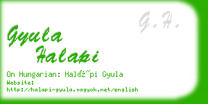 gyula halapi business card